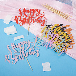 6Pcs 6 Colors Paper Cake Toppers&nbsp;FIND-TA0010-39