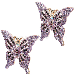 Alloy Rhinestone Plastic Clips&nbsp;HJEW-CP00065