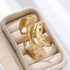 304 Stainless Steel Open Cuff Rings for Women&nbsp;RJEW-F174-08G