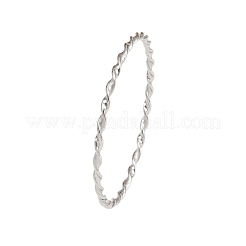 女性用304ステンレススチールツイストバングル  ステンレス鋼色  1/8インチ（0.35cm）  内径：2-5/8インチ（6.7cm）&nbsp;BJEW-G759-06P