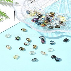 70個14色電気メッキガラスビーズ  多面カット  ペンギン  ミックスカラー  8x6.5x4.5mm  穴：1mm  5個/カラー&nbsp;EGLA-FS0001-47
