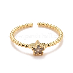 Cubic Zirconia Cuff Rings&nbsp;RJEW-E060-01G-02