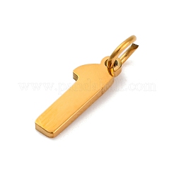 304ステンレススチールチャーム  丸カン付き  数1  18KGP本金メッキ  13x4x1mm  穴：3mm&nbsp;STAS-A106-01G-01