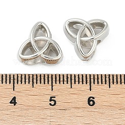 CCBプラスチックヨーロピアンビーズ  大穴ビーズ  三位一体の結び目  プラチナ  11x12x7.5mm  穴：4.5~4.5mm&nbsp;CCB-D278-19P