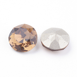 Pointed Back & Back Plated Glass Rhinestone Cabochons&nbsp;RGLA-J012-8mm-221