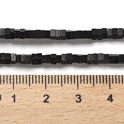 天然石瑪瑙ビーズ連売り  染め  正方形  ブラック  2.5x2.5x1.5mm  穴：1mm  約236個/連  15.08''（38.3センチメートル）&nbsp;G-M422-A01-01A
