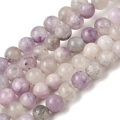 Natural Lepidolite/Purple Mica Stone Beads Strands&nbsp;G-K410-06-4mm-A