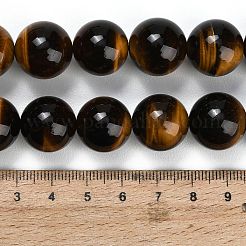 天然石タイガーアイビーズ連売り  スムーズなラウンド  グレード3 A  16mm  穴：1.2mm  約12~13個/連  8.07''（20.5センチメートル）&nbsp;G-C293-A01-16mm