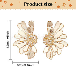2セット2色の合金の花の非対称イヤリング  女性のためのスタッドピアス  ライトゴールド  49.5x32mm  ピン：0.6mm  1セット/色&nbsp;EJEW-FI0001-33