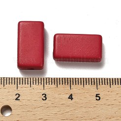 不透明なアクリルビーズ  長方形  ファイヤーブリック  18.5x10x6mm  穴：2mm  約450個/500g&nbsp;OACR-A030-03C