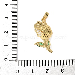 Brass Micro Pave Cubic Zirconia Pendants&nbsp;KK-P334-22G