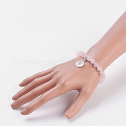 Natural Rose Quartz Stretch Bracelets&nbsp;X-BJEW-JB03771-04