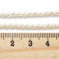 天然養殖淡水パールビーズ連売り  グレード7a+  ライス  雪  2~2.3mm  穴：0.3mm  約63個/連  7.68''（19.5センチメートル）&nbsp;PEAR-P062-22