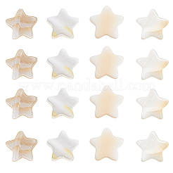 淡水貝ビーズ2本  スター  乳白色  9.5x10x3mm  穴：1mm  約40個/連  13.39インチ&nbsp;SHEL-SC0001-86