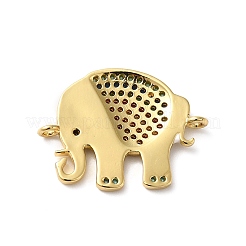 Rack Plating Brass Pave Cubic Zirconia Enamel Connector Charms&nbsp;X-KK-O142-16G