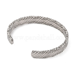 女性用304ステンレススチールカフバングル  表面の質感  ステンレス鋼色  3/8インチ（0.9cm）  内径：2-1/2インチ（6.2cm）&nbsp;BJEW-D048-07P