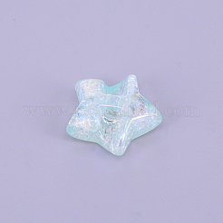 ファントムレジンビーズ  DIYアクセサリー  スター  淡いターコイズ  25x26x11mm  穴：3.5mm&nbsp;RESI-CJC0001-75C