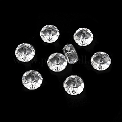 模造オーストリアクリスタルビーズ  グレードAAA  多面カット  フラットラウンド  透明  8x3.5mm  穴：0.9~1mm&nbsp;X-SWAR-F078-4x8mm-01