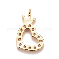 Brass Micro Pave Cubic Zirconia Pendants&nbsp;KK-M229-54G