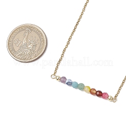 Gemstone Round Beaded Chakra Pendant Necklaces&nbsp;NJEW-JN05189
