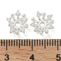 Brass Micro Pave Clear Cubic Zirconia Bead Caps&nbsp;KK-U045-05S