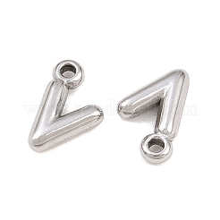 304ステンレスペンダント  文字チャーム  V字  9.5~10x2.5~9x2.5mm  穴：1.2mm&nbsp;STAS-S186-12V-P01
