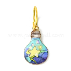 合金プリントペンダント  電球  ミックスカラー  28x17x2mm  10個/セット&nbsp;PALLOY-JF02510