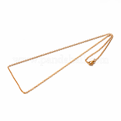 304ステンレススチールアズキチェーンネックレス  ゴールドカラー  17.7インチ（45cm）  2mm  リンク：2.5~2.9x2x0.5mm&nbsp;STAS-M174-026G