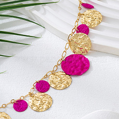 Alloy Textured Disc Tassel Anklets&nbsp;FS-WG7E5E5-01