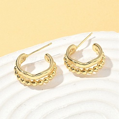 C-Shaped Brass Stud Earrings&nbsp;EJEW-A132-06G