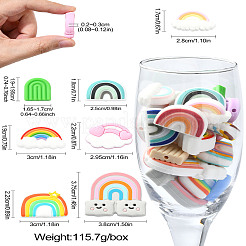 20Pcs 20 Styles Rainbow Food Grade Eco-Friendly Silicone Focal Beads&nbsp;SIL-CJ0001-78