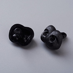 プラスチック安全鼻  クラフトノーズ  diyの人形のおもちゃの人形のプラシ天の動物の作成のため  ブラック  18.5mm  14x18x7mm  ピン：5mm  穴：2mm&nbsp;DIY-WH0144-08E