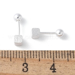 S999 ファインシルバースタッドピアス  キューブ  銀  3x3mm&nbsp;EJEW-M064-02S