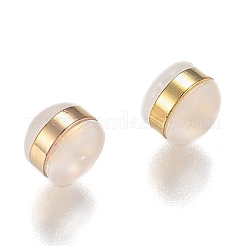 真鍮製リングシリコンイヤーナット  艶消し  ピアスバックキャッチ  ゴールドカラー  5.7x5.7x4.5mm  穴：1mm&nbsp;SIL-N003-04G