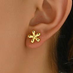ステンレススチールフラワースタッドピアス  18KGP本金メッキ  12mm&nbsp;FM0069