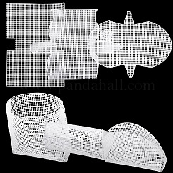 3個 3スタイル DIY 編み物かぎ針編みツール  メッシュキャンバスシート  DIYクラフトバッグアクセサリー用  ホワイト  230~437x245~293x1~1.5mm  1個/スタイル&nbsp;DIY-TA0015-41