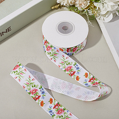 1 Roll Single Face Printed Polyester Grosgrain Ribbons&nbsp;SRIB-CY0001-12B