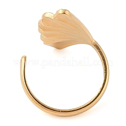 Ion Plating(IP) 304 Stainless Steel Leaf Open Cuff Rings for Women&nbsp;RJEW-Z057-05G