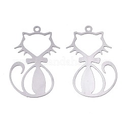 Tarnish Resistant 201 Stainless Steel Filigree Pendants&nbsp;STAS-S118-007P