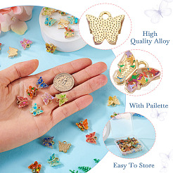 60PCS 10Colors Transparent Acrylic Alloy Charms&nbsp;OACR-TA0001-47