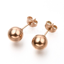 304ステンレススチールボールスタッドピアス  ラウンド  ミックスカラー  19x8mm  ピン：0.8mm  3ペア/ボード&nbsp;EJEW-C501-10E