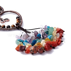 Natural Tiger Eye Big Pendant Decorations&nbsp;G-P459-05B
