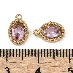Ion Plating(IP) 304 Stainless Steel Micro Pave Cubic Zirconia Charms&nbsp;STAS-K256-19G-07