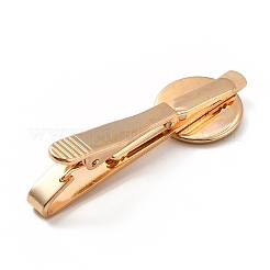 Brass Tie Bar Clips Tie Pins with Blank Cabochon Settings&nbsp;KK-A159-01KCG
