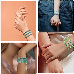 Handmade Polymer Clay Heishi Surfer Stretch Bracelets Set&nbsp;BJEW-SW00099-04