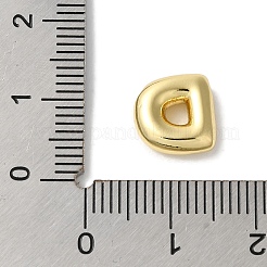 真鍮チャーム  長持ちメッキ  18KGP本金メッキ  文字d  10x9.5x3.5mm  穴：1.2mm&nbsp;KK-S391-02G-D