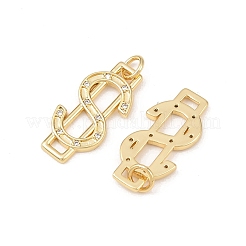 Brass Micro Pave Cubic Zirconia Pendants&nbsp;KK-G544-30G