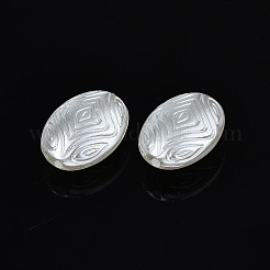 ABSプラスチックパール調ビーズ  オーバル  乳白色  18x13x7mm  穴：1.5mm  約637個/500g&nbsp;OACR-N008-127