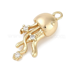 Brass Micro Pave Cubic Zirconia Pendants&nbsp;KK-I719-36G