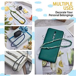 Natural White Jade and Iron Alloy Lobster Claw Clasp Keychain&nbsp;HJEW-SW00007-07